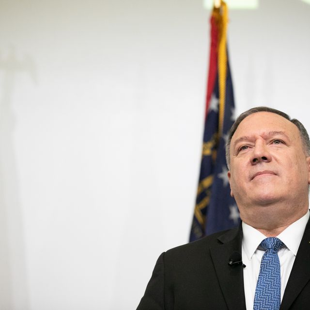 atlanta, ga   december 09 us secretary of state mike pompeo gives remarks on china foreign policy at georgia tech on december 9, 2020 in atlanta, georgia pompeo warned us universities that beijing was set on stealing innovation photo by jessica mcgowangetty images
