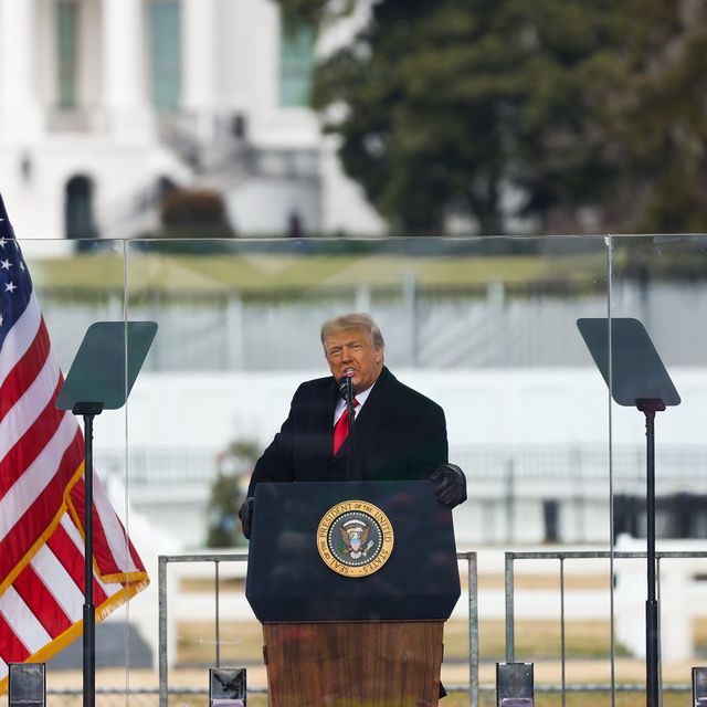 washington dc, usa   january 6 us president donald trump speaks at save america march rally in washington dc, united states on january 06, 2021 photo by tayfun coskunanadolu agency via getty images