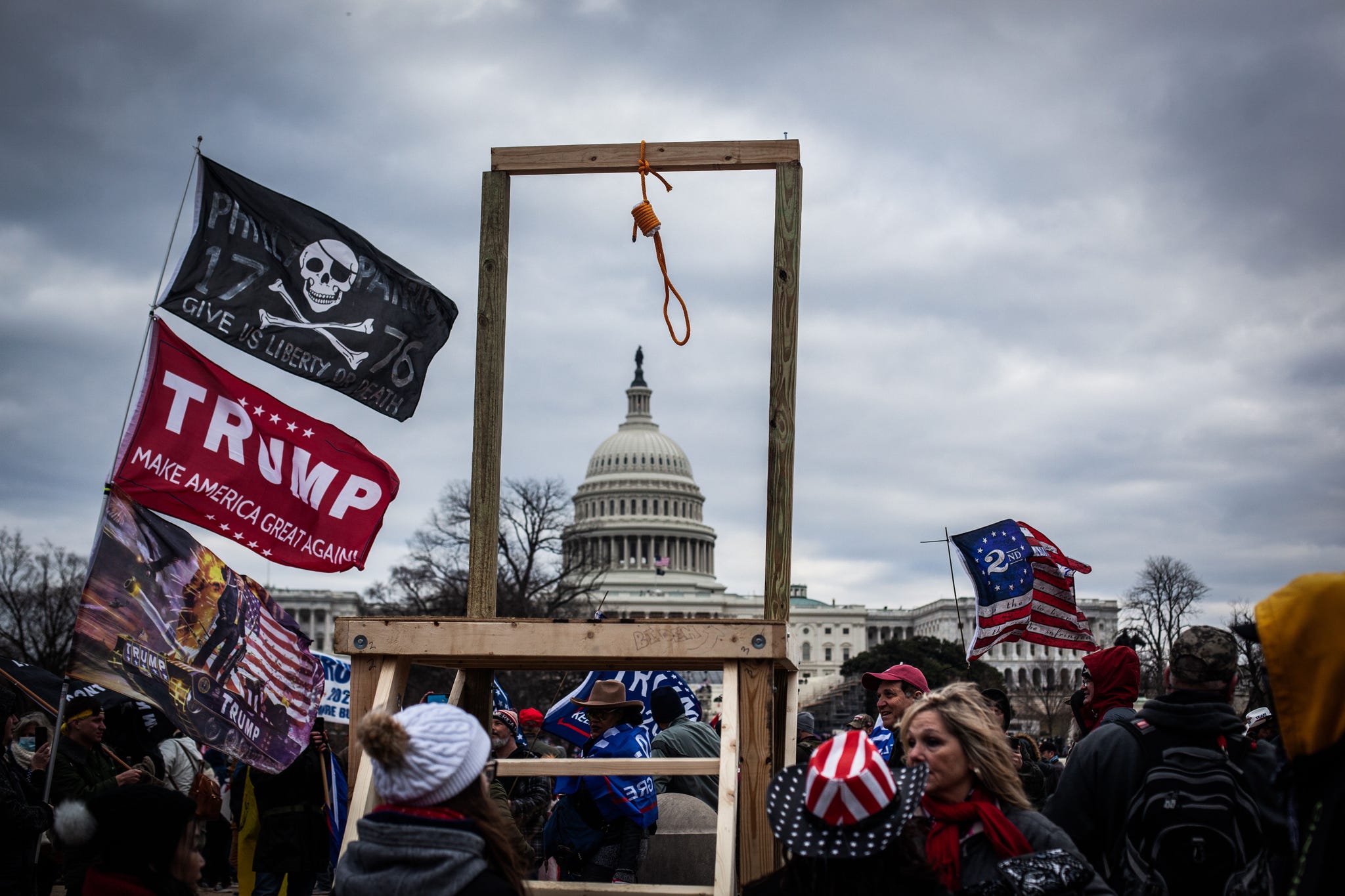 trump supporters near the us capitol, on january 06, 2021 in washington, dc the protesters stormed the historic building, breaking windows and clashing with police trump supporters had gathered in the nation's capital today to protest the ratification of president elect joe biden's electoral college victory over president trump in the 2020 election photo by shay horsenurphoto via getty images