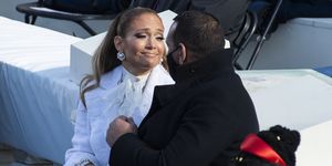 united states   january 20 jennifer lopez talks with her husband alex rodriguez, after she performed at the inauguration before joe biden was sworn in as the 46th president of the united states on the west front of the us capitol on wednesday, january 20, 2021 photo by tom williamscq roll call