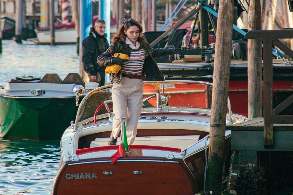 actress matilda de angelis spotted in venice while she is shooting the latest film by director paola ortiz, across the river and into the trees venice, january 26, 2021 photo by filippo ciappinurphoto via getty images