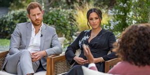 unspecified   unspecified in this handout image provided by harpo productions and released on march 5, 2021, oprah winfrey interviews prince harry and meghan markle on a cbs primetime special premiering on cbs on march 7, 2021 photo by harpo productionsjoe pugliese via getty images