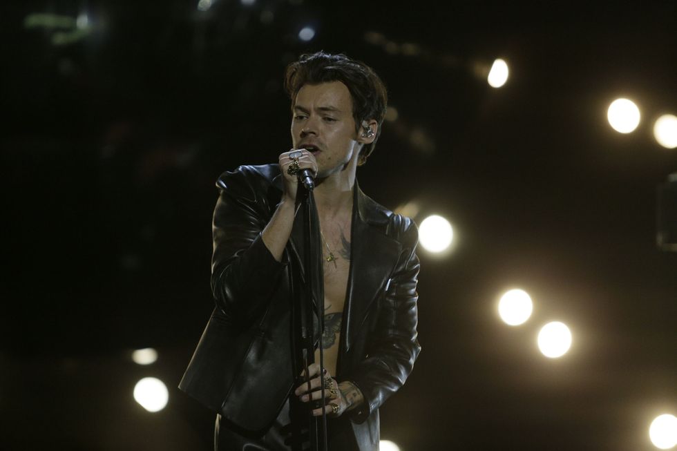 los angeles   march 14 harry styles performing at the 63rd annual grammy® awards, broadcast live from the staples center in los angeles, sunday, march 14, 2021 800 1130 pm, live et500 830 pm, live pt on the cbs television network and paramount photo by francis speckercbs via getty images