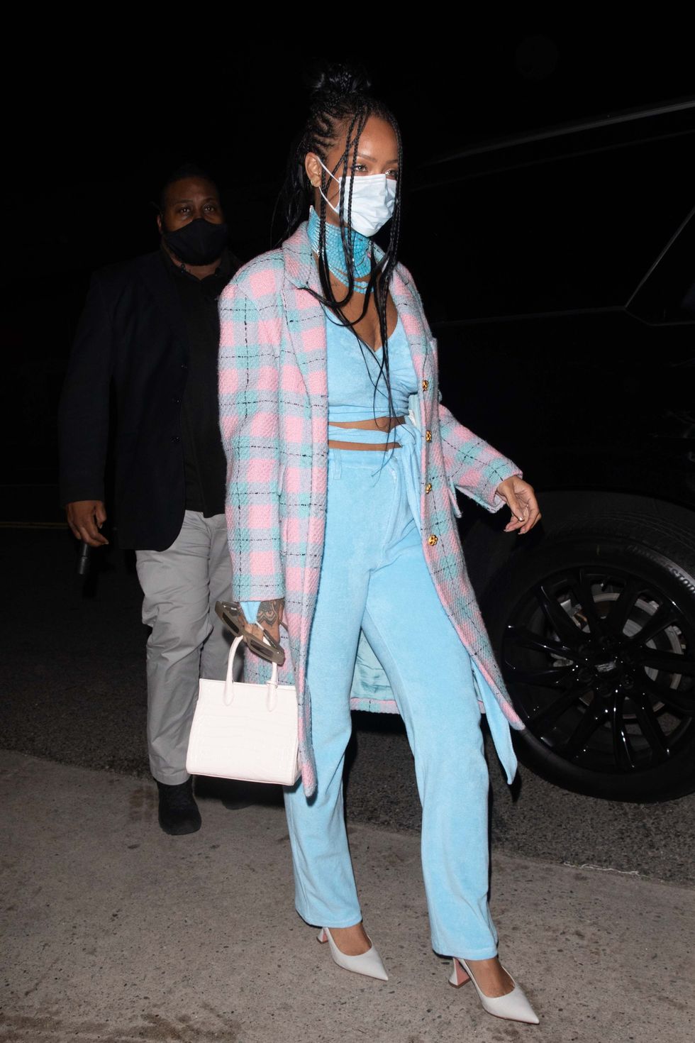los angeles, ca   march 19  rihanna arrives at giorgio baldi on march 19, 2021 in los angeles, california photo by iamkevinwongcommegagc images