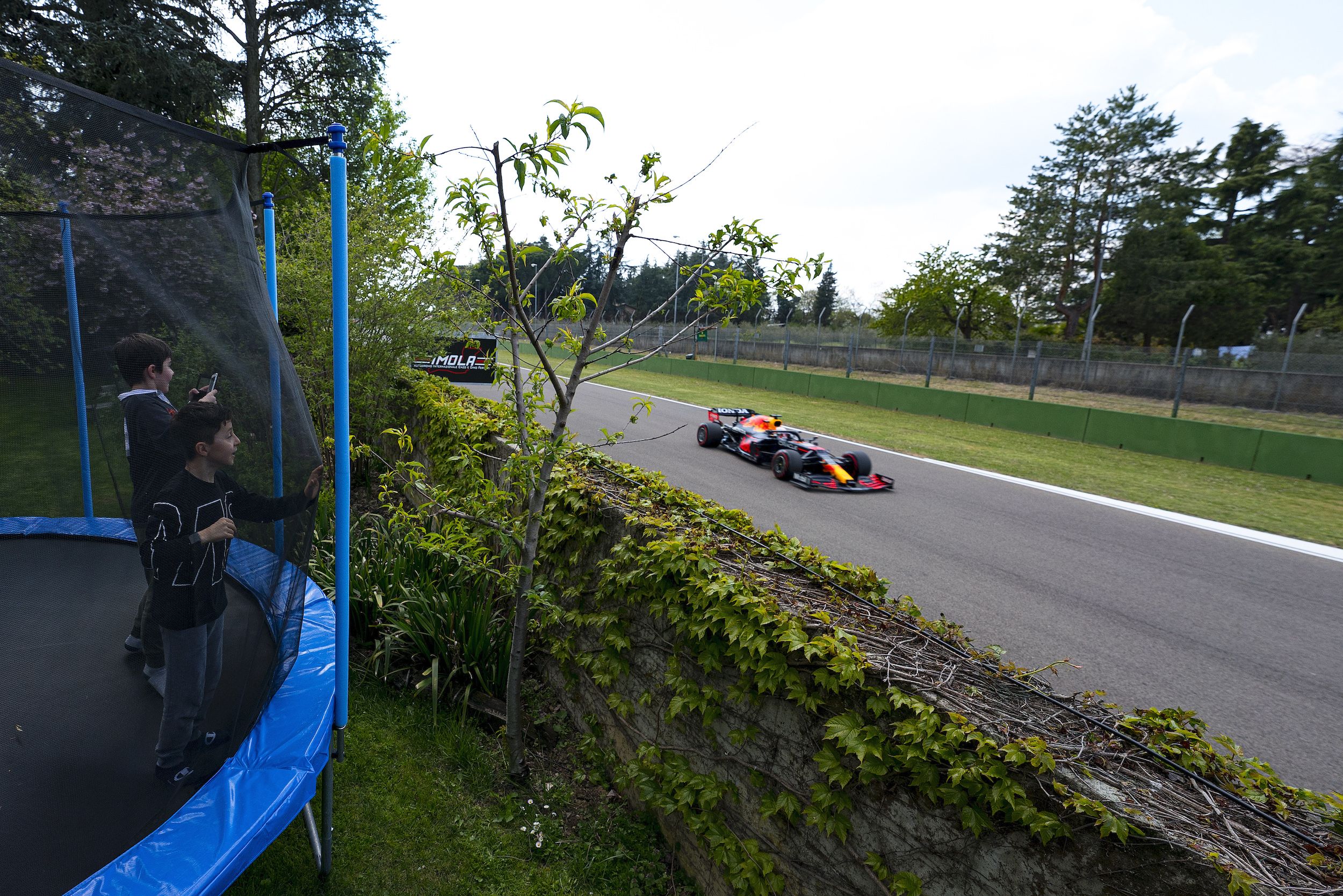 This Trampoline Was the Best Place to Watch the Imola Grand Prix