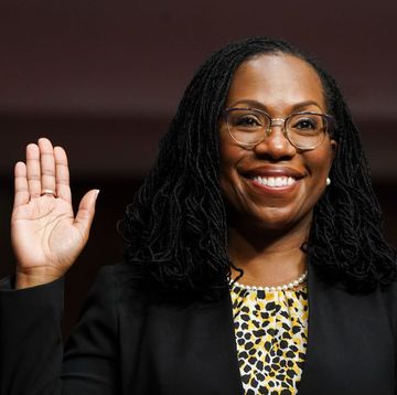 washington, dc   april 28 ketanji brown jackson, nominated to be a us circuit judge for the district of columbia circuit, is sworn in to testify before a senate judiciary committee hearing on pending judicial nominations on capitol hill, april 28, 2021 in washington, dc the committee is holding the hearing on pending judicial nominations photo by kevin lamarque poolgetty images