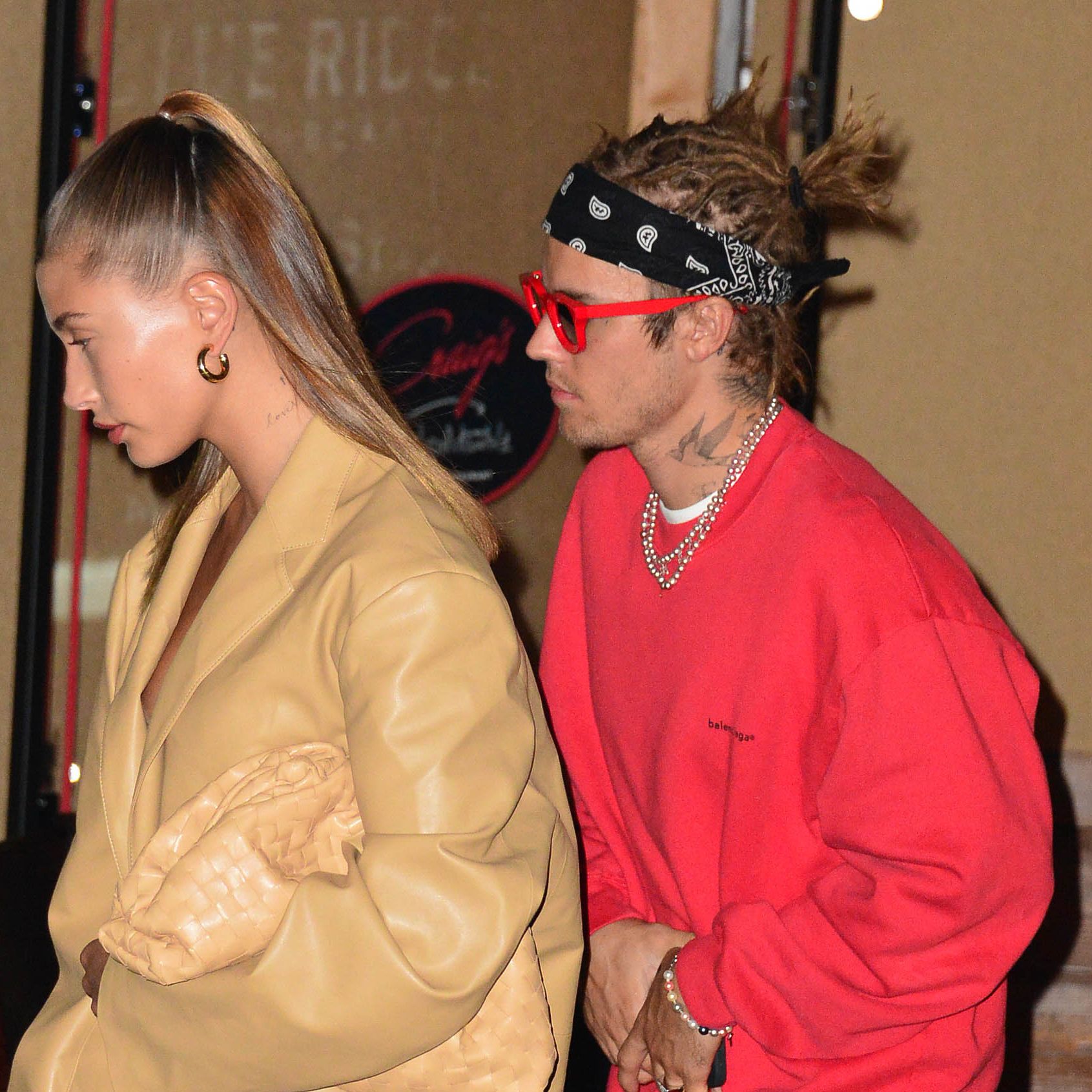 los angeles, ca   may 03  hailey baldwin and justin bieber are seen on may 3, 2021 in los angeles, california  photo by hollywood to youstar maxgc images