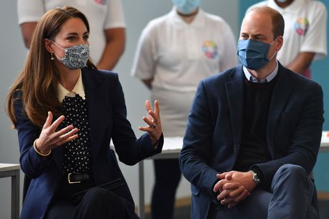britains prince william, duke of cambridge and britains catherine, duchess of cambridge speak to children during a mental health and wellbeing session as they visit the way youth zone in wolverhampton, central england on may 13, 2021 photo by jacob king  pool  afp photo by jacob kingpoolafp via getty images