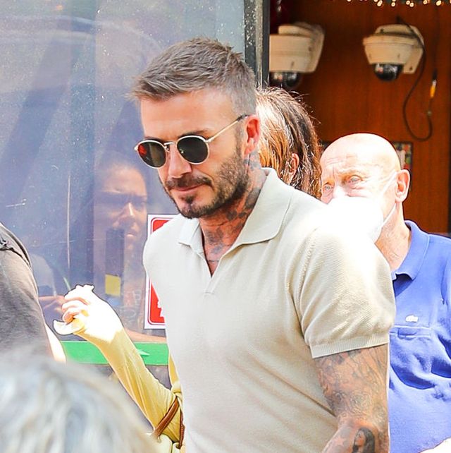 new york city, ny may 26 david beckham and victoria beckham are seen leaving bar pitti on may 26, 2021 in new york city, new york photo by megagc images