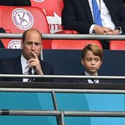 l to r prince william, duke of cambridge, prince george of cambridge, and catherine, duchess of cambridge, during the uefa euro 2020 round of 16 football match between england and germany at wembley stadium in london on june 29, 2021 photo by justin tallis  pool  afp photo by justin tallispoolafp via getty images