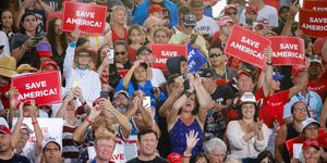 sarasota, fl   july 03 people wait for former us president donald trump to hold a rally on july 3, 2021 in sarasota, florida co sponsored by the republican party of florida, the rally marks trumps further support of the maga agenda and accomplishments of his administration photo by eva marie uzcateguigetty images