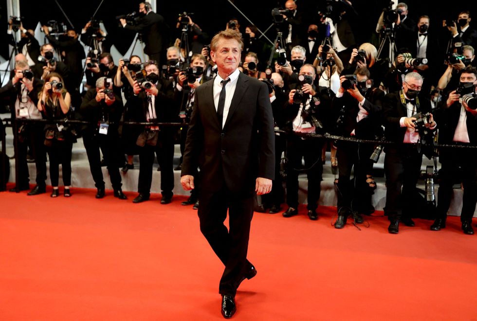 us actor and director sean penn arrives for the screening of the film flag day at the 74th edition of the cannes film festival in cannes, southern france, on july 10, 2021 photo by valery hache  afp photo by valery hacheafp via getty images