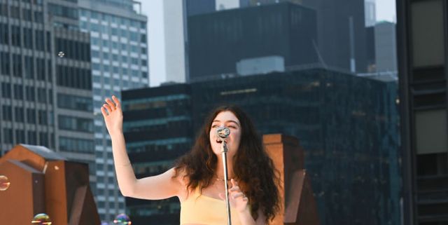 new york   july 13 the late show with stephen colbert and musical guest lorde during thursdays july 15, 2021 show photo by scott kowalchykcbs via getty images