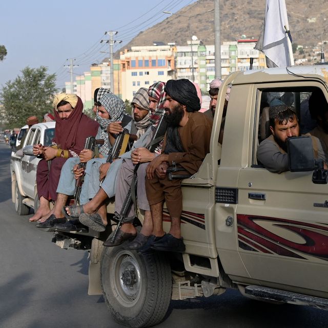 taliban fighters in a vehicle patrol the streets of kabul on august 23, 2021 as in the capital, the taliban have enforced some sense of calm in a city long marred by violent crime, with their armed forces patrolling the streets and manning checkpoints photo by wakil kohsar  afp photo by wakil kohsarafp via getty images