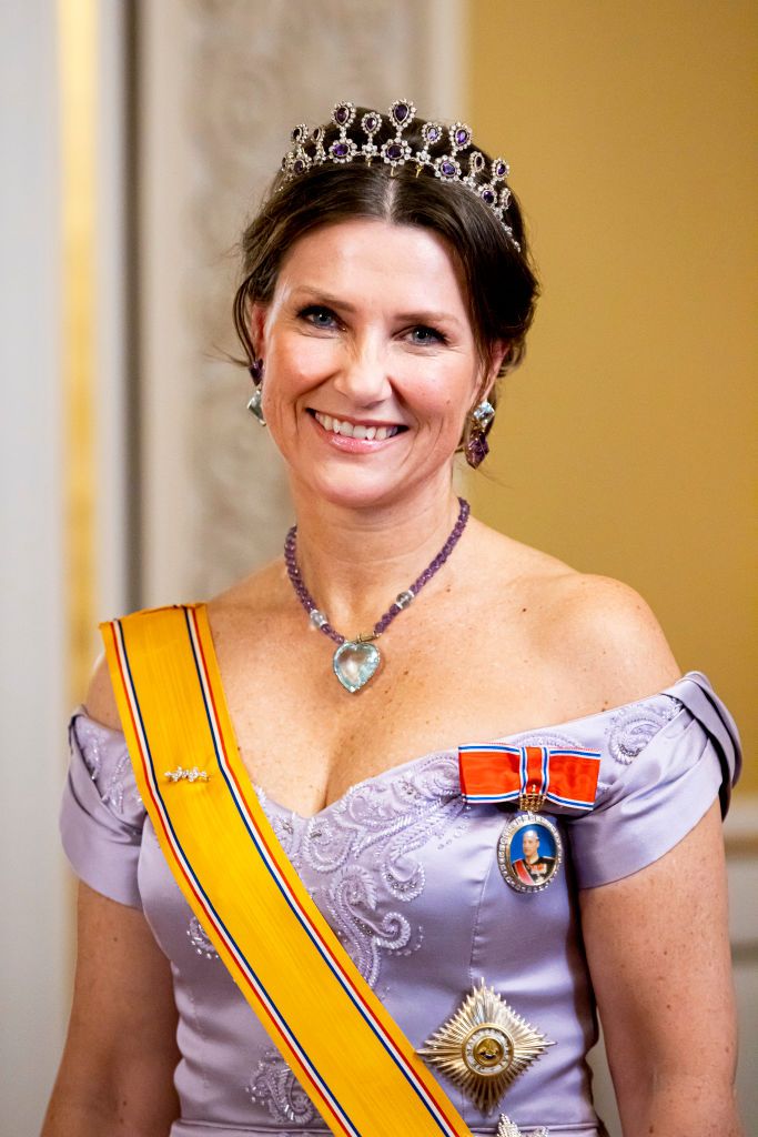 oslo, norway november 09 princess martha louise of norway ahead the state banquet in the royal palace on the 9th november, 2021 in oslo, norway the dutch king and queen are in norway for a three day state visit photo by patrick van katwijkwireimage
