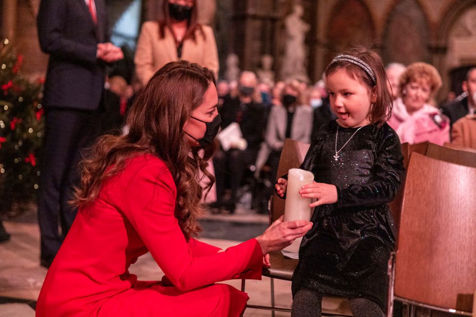 london, england   december 08  catherine, duchess of cambridge attends the together at christmas community carol service on december 8, 2021 in london, england hosted and spearheaded by the duchess, and supported by the royal foundation, the event paid tribute to the incredible work of individuals and organisations across the uk who have supported their communities through the covid 19 pandemic  photo by heathcliff omalley   wpa poolgetty images