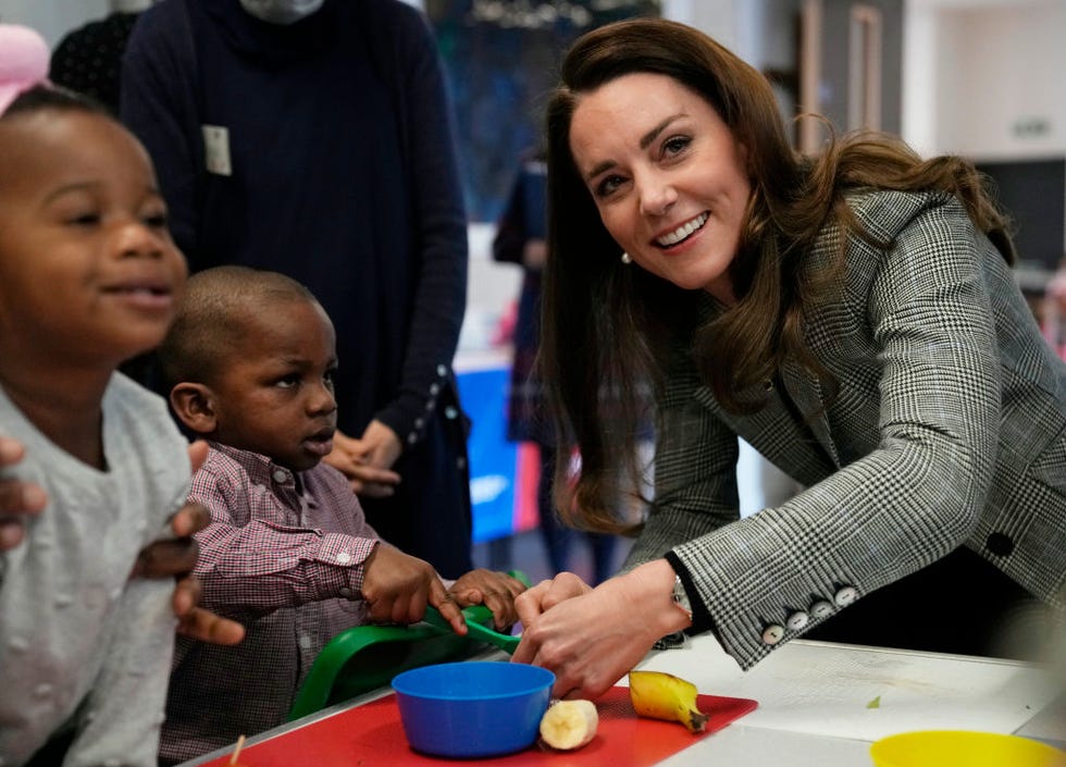 Duchess Kate Wears a Black-and-White Plaid Blazer in South London