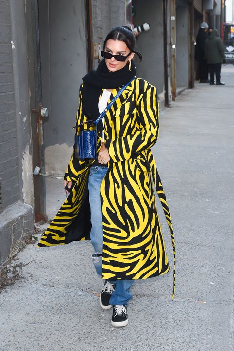 new york, ny   february 15  emily ratajkowski is seen arriving at the michael kors fashion show on february 15, 2022 in new york city  photo by raymond hallgc images