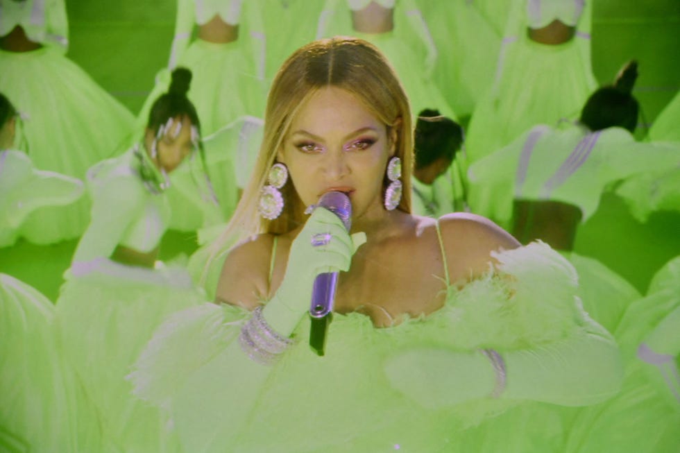 us singer songwriter beyonce performs during the 94th oscars at the dolby theatre in hollywood, california on march 27, 2022 photo by robyn beck  afp photo by robyn beckafp via getty images