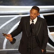 hollywood, ca   march 27, 2022  will smith accepts the award for best actor in a leading role for king richard during the show  at the 94th academy awards at the dolby theatre at ovation hollywood on sunday, march 27, 2022  myung chun  los angeles times via getty images