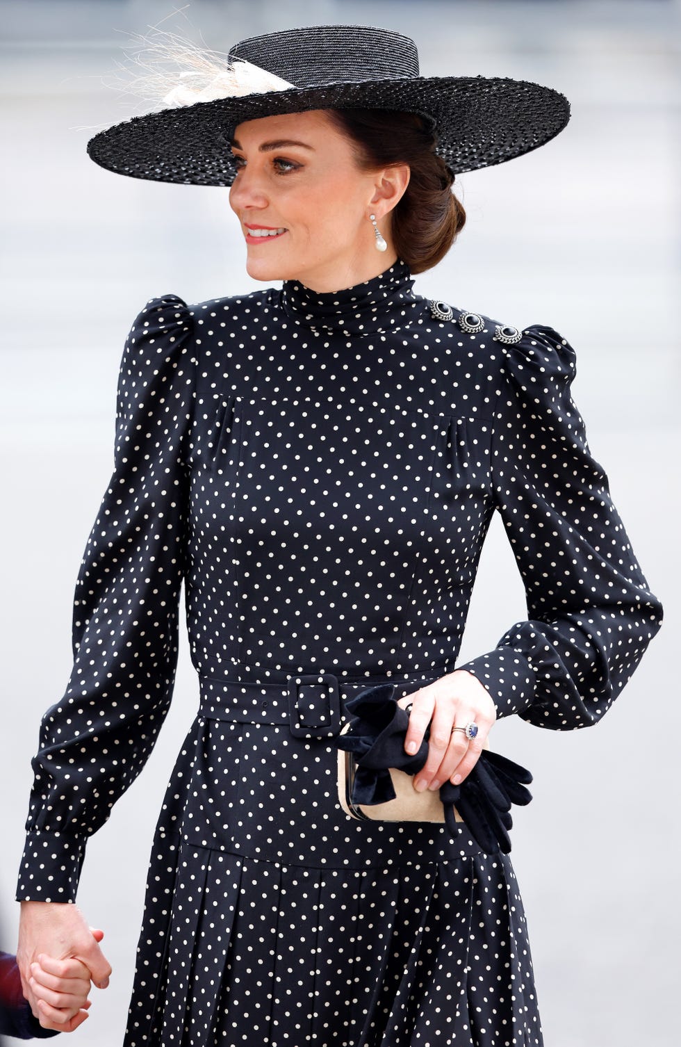 london, united kingdom march 29: (embargoed for publication in uk newspapers until 24 hours after create date and time) catherine, duchess of cambridge attends a service of thanksgiving for the life of prince philip, duke of edinburgh at westminster abbey on march 29, 2022 in london, england. prince philip, duke of edinburgh died aged 99 on april 9, 2021. (photo by max mumby/indigo/getty images)