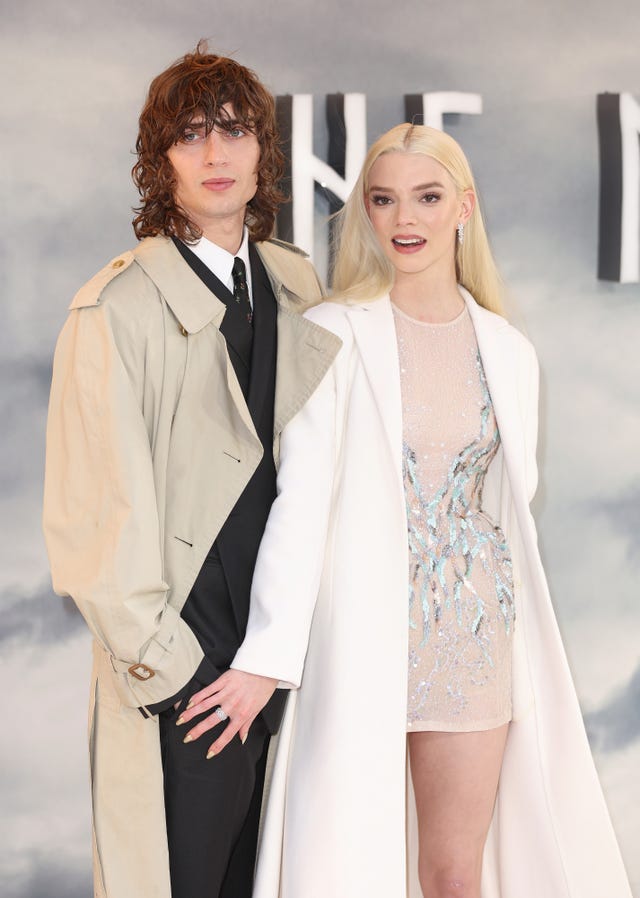 london, england april 05 anya taylor joy and malcolm mcrae attend the northman special screening at odeon luxe leicester square on april 5, 2022 in london, england photo by mike marslandwireimage