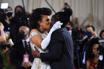 commissioner of new york city cultural affairs laurie cumbo gets proposed to by her now fiance, as they arrive for the 2022 met gala at the metropolitan museum of art on may 2, 2022, in new york   the gala raises money for the metropolitan museum of arts costume institute the galas 2022 theme is in america an anthology of fashion photo by angela weiss  afp photo by angela weissafp via getty images