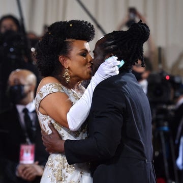 US-ENTERTAINMENT-FASHION-METGALA-CELEBRITY-MUSEUM-PEOPLE commissioner of new york city cultural affairs laurie cumbo gets proposed to by her now fiance, as they arrive for the 2022 met gala at the metropolitan museum of art on may 2, 2022, in new york the gala raises money for the metropolitan museum of arts costume institute the galas 2022 theme is in america an anthology of fashion photo by angela weiss afp photo by angela weissafp via getty images