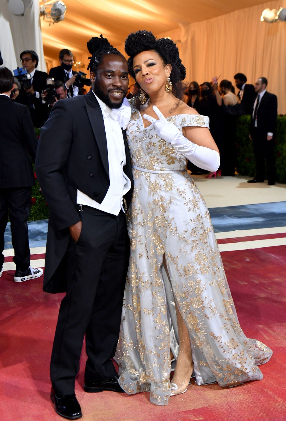the couple embraces as they get engaged at the met gala