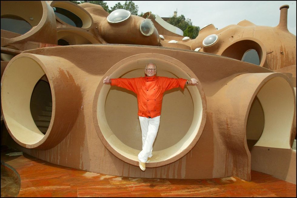 france   may 01  pierre cardin celebrates his 80th birthday and 50 years of fashion designing in france in may, 2003   cardin at the palais bulles  photo by alain benainousgamma rapho via getty images