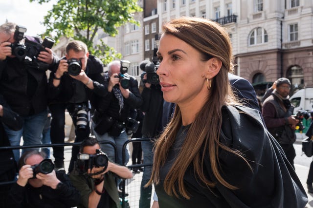 london, united kingdom may 12 coleen rooney, wife of former england footballer wayne rooney, arrives at the royal courts of justice on the third day of the high profile trial against coleen rooney who is being sued for libel by rebekah vardy over public accusations of leaking private stories to the press in london, united kingdom on may 12, 2022 photo by wiktor szymanowiczanadolu agency via getty images