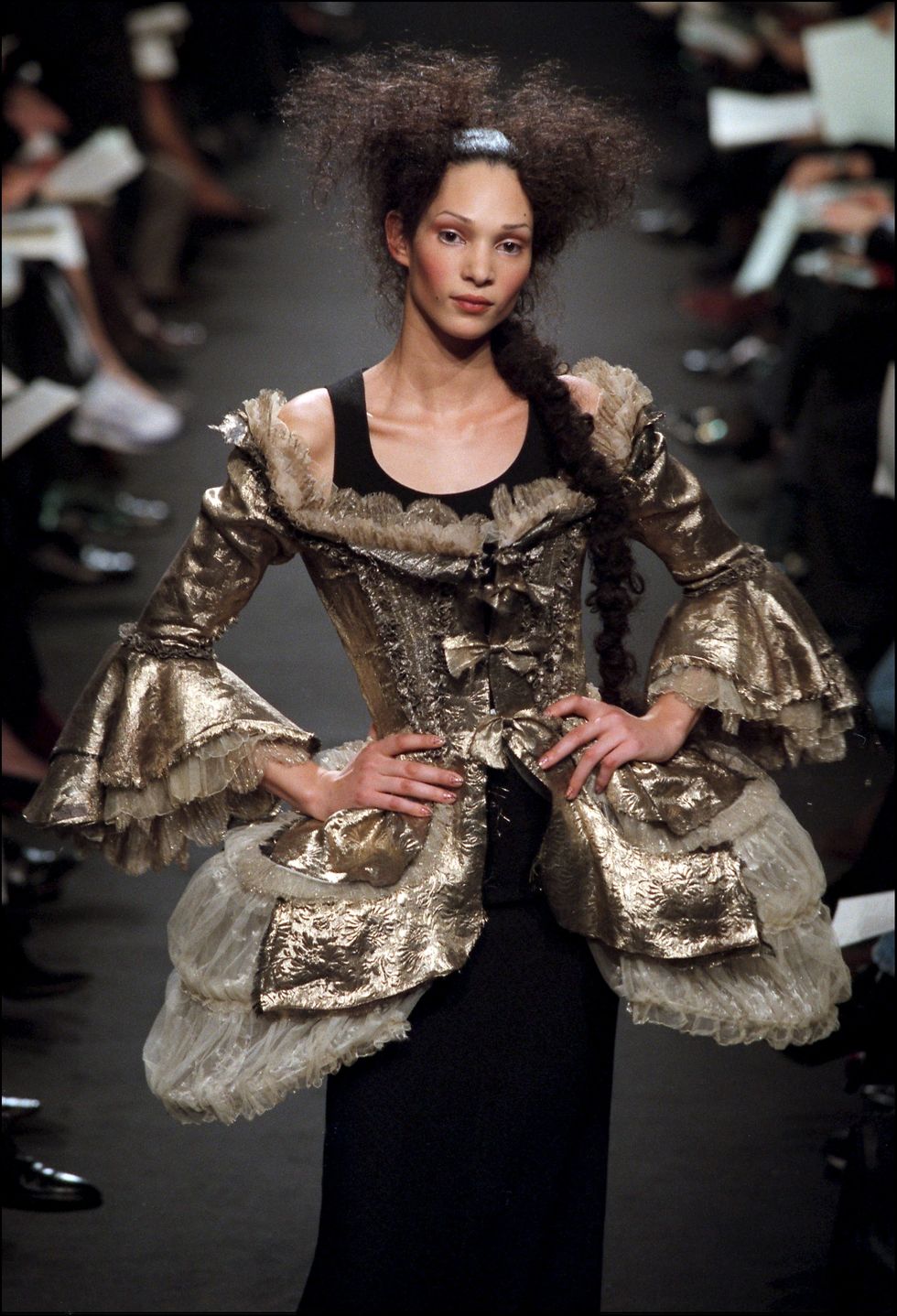 france   january 20  fashion show haute  couture spring  summer 1998 in paris, france on january 20, 1998   jean paul gaultier  photo by daniel simongamma rapho via getty images