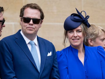 windsor, england june 13 laura lopes and tom parker bowles attend the order of the garter service at st georges chapel on june 13, 2022 in windsor, england the most noble order of the garter is the oldest and most senior order of chivalry in britain, established by king edward iii in 1348 photo by uk press pooluk press via getty images