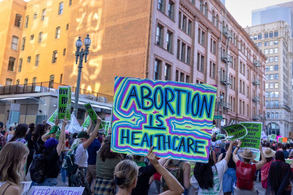 protesters gather in reaction to the announcement to the dobbs v jackson women's health organization ruling on june 24, 2022