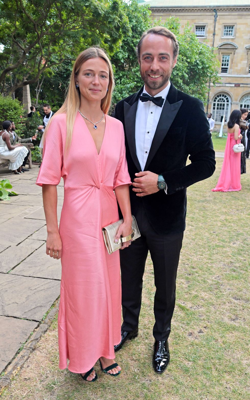 london, england july 01 alizee thevenet and james middleton attend the bulgari gala dinner to celebrate the queens platinum jubilee and unveil the jubilee emerald garden high jewellery set at westminster abbey on july 1, 2022 in london, england photo by david m benettdave benettgetty images for bulgari