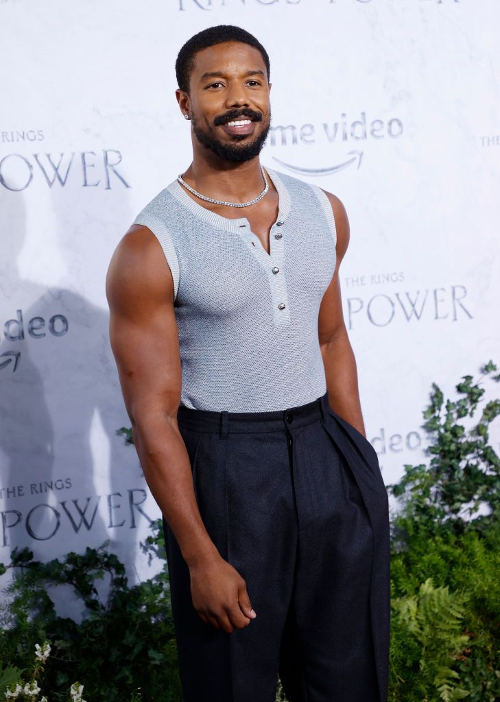 us actor michael b jordan attends the premiere of prime videos the lord of the rings the rings of power at culver studios on august 15, 2022 in los angeles, california photo by michael tran afp photo by michael tranafp via getty images
