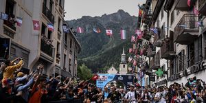 runners take the start of the 19th edition of the ultra trail du mont blanc utmb, a 171km ultramarathon mountain race crossing france, italy and switzerland, in chamonix, on august 26, 2022 photo by jeff pachoud afp photo by jeff pachoudafp via getty images