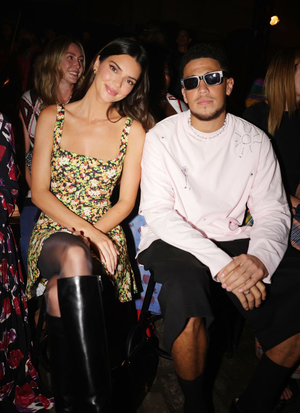 kendall jenner and devin booker at the marni spring 2023 ready to wear runway show front row on september 10, 2022 in brooklyn, new york photo by fairchild archivewwd via getty images