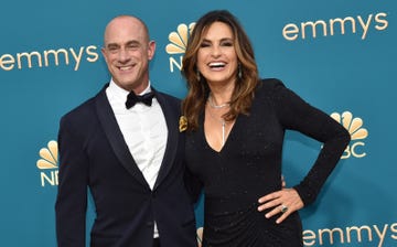 us actor christopher meloni (l) and us actress mariska hargitay arrive for the 74th emmy awards at the microsoft theater in los angeles, california, on september 12, 2022. (photo by chris delmas / afp) (photo by chris delmas/afp via getty images)