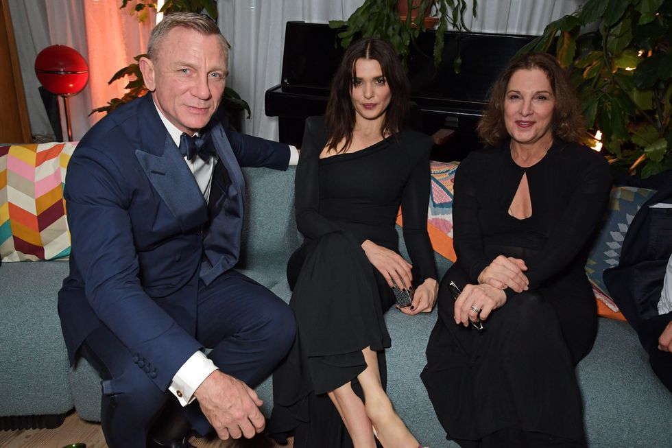 london, england october 16 l to r daniel craig, rachel weisz and barbara broccoli attend the bfi london film festival closing night party for glass onion a knives out mystery at 180 the strand on october 16, 2022 in london, england photo by david m benettdave benettgetty images for netflix