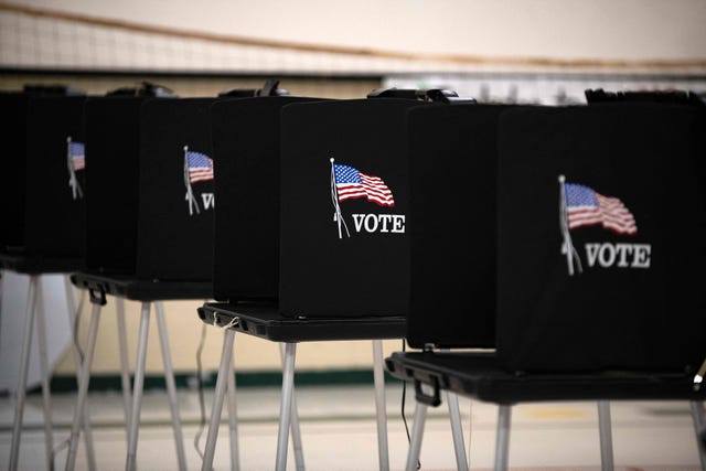 topshot voting booths are seen at glass elementary schools polling station in eagle pass, texas, on november 8, 2022 photo by mark felix afp photo by mark felixafp via getty images