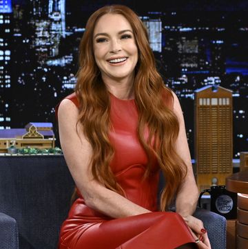 the tonight show starring jimmy fallon episode 1743 pictured actress lindsay lohan during an interview on thursday, november 10, 2022 photo by todd owyoungnbc via getty images
