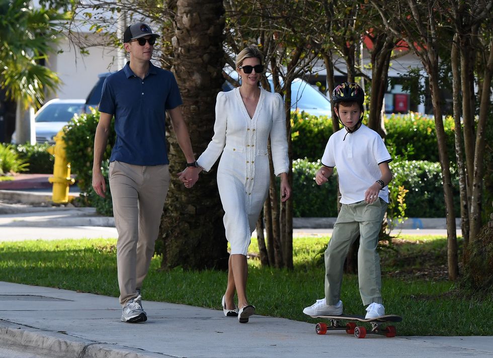 miami fl december 10 ivanka trump and jared kushner are seen out for a walk with their children on december 10, 2022 in miami, florida photo by megagc images