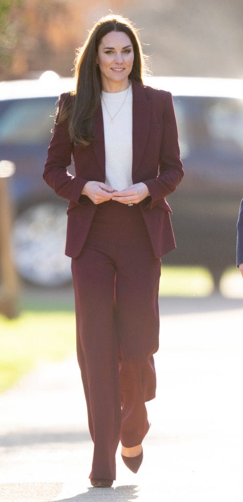 princess of wales red suit