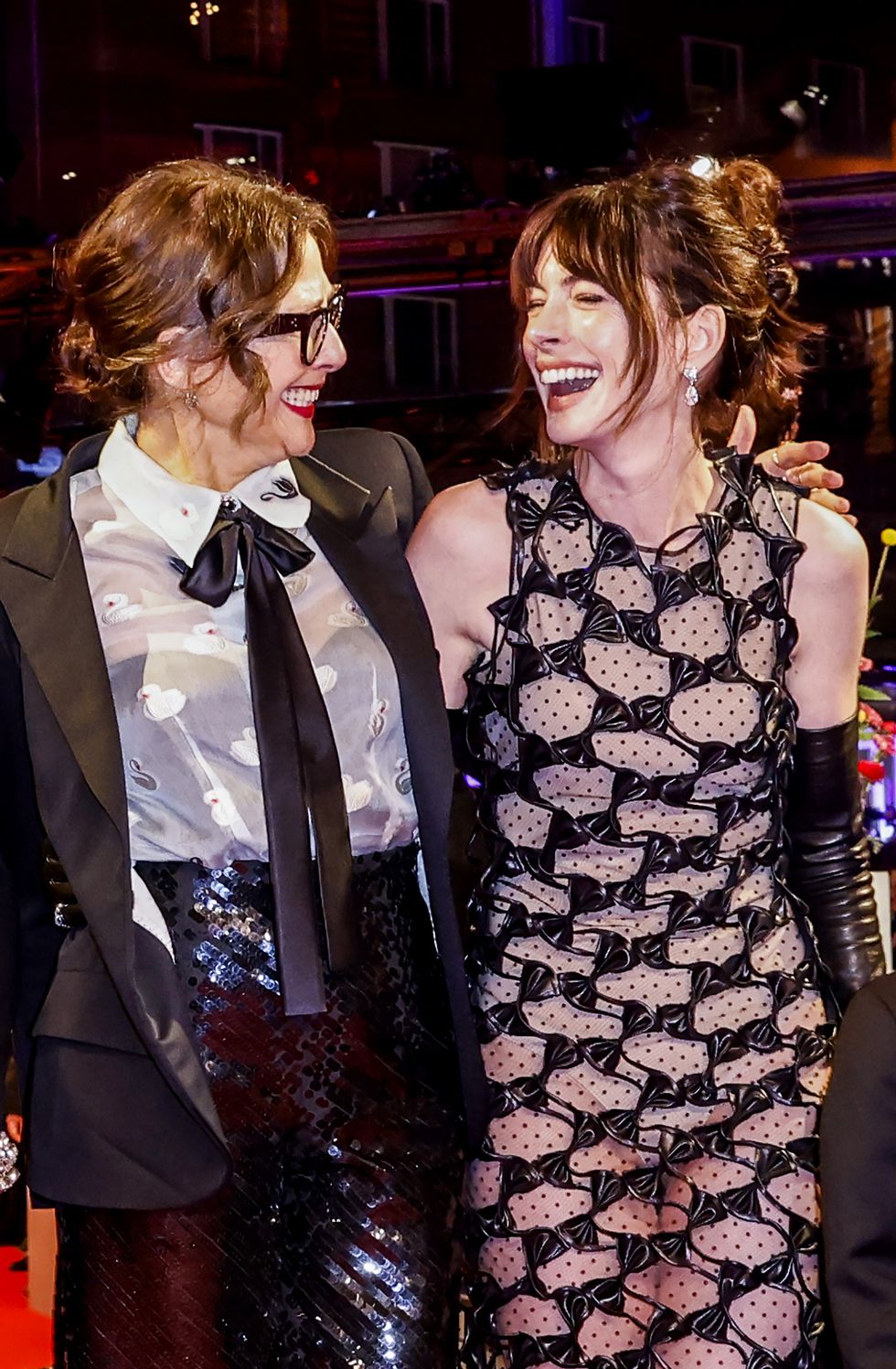 berlin, germany february 16 us director rebecca miller and us actress anne hathaway attend the she came to me premiere and opening ceremony red carpet during the 73rd berlinale international film festival berlin at berlinale palast on february 16, 2023 in berlin, germany photo by isa foltingetty images