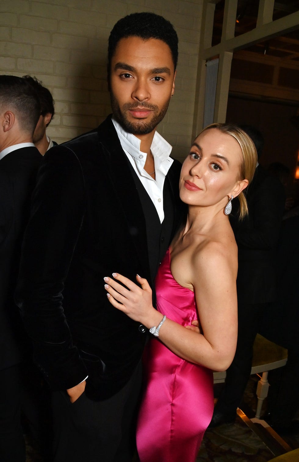 london, england february 19 rege jean page and emily brown attend netflix's annual bafta awards afterparty at chiltern firehouse on february 19, 2023 in london, england photo by dave benettgetty images for netflix