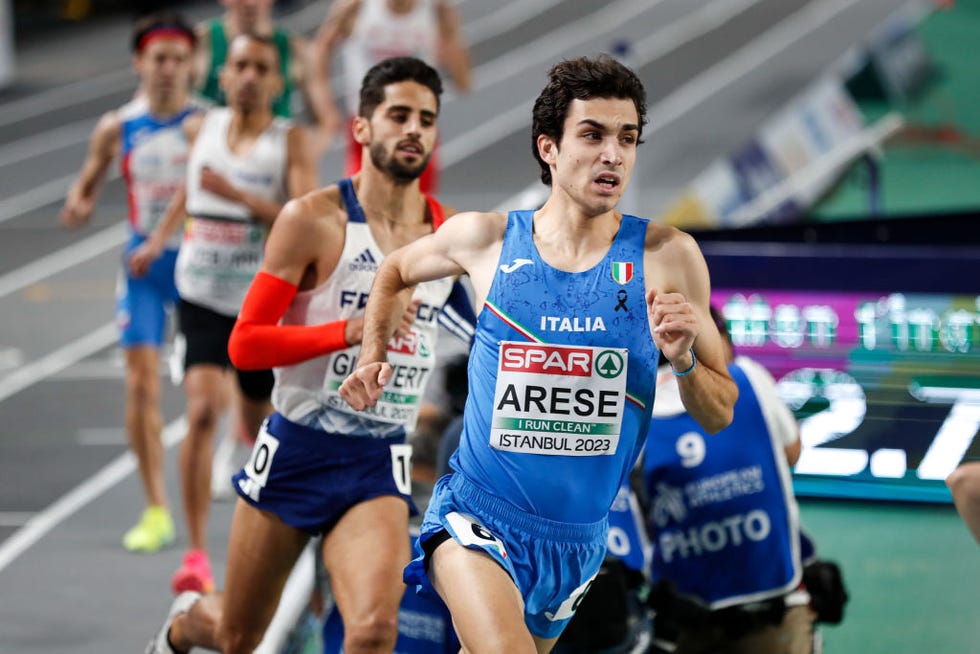 istanbul, turkey march 03 pietro arese of italy competes in 1500m men final race during the european athletics indoor championships day 1 on march 3, 2023 in istanbul, turkey photo by nikola krsticmb mediagetty images