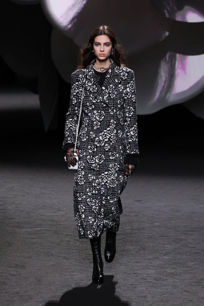 paris, france march 07 editorial use only for non editorial use please seek approval from fashion house a model walks the runway during the chanel womenswear fall winter 2023 2024 show as part of paris fashion week on march 7, 2023 in paris, france photo by victor boykogetty images