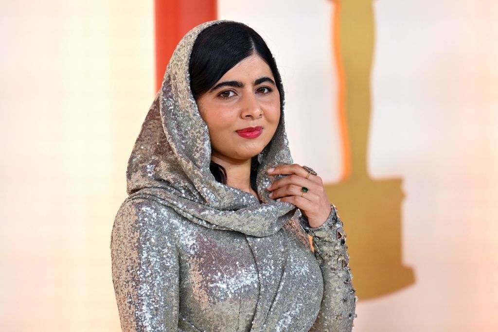 Malala Yousafzai Makes Her Oscars Debut in a Sequined Hooded Gown