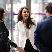 britains catherine, princess of wales, is greeted upon her arrival at natwests headquarters in the city of london on march 21, 2023 to host the inaugural meeting of her new business taskforce for early childhood photo by daniel leal pool afp photo by daniel lealpoolafp via getty images